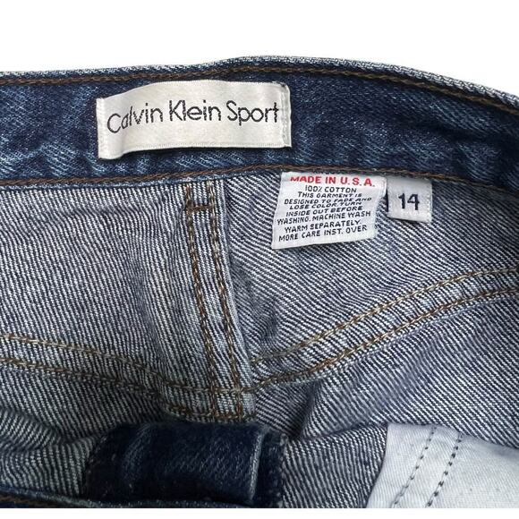 Vintage 90s Calvin Klein Sport Women's Blue Mom Jeans - Dark Washed Hi Rise - 14 - Picture 7 of 11